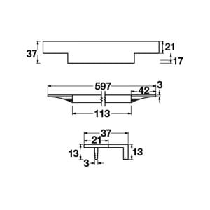 Hafele Profil Kulp Stairway2 597mm Mat Siyah