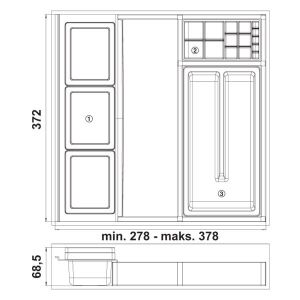 Hafele Cosy Çekmece Organizeri 288/378mm Antrasit Renk