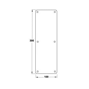 Hafele İtme Plakası Kollu 100x300mm Mat Paslanmaz Çelik