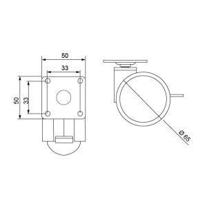 Hafele İkiz Tekerlek Frenli Gri Ø65x82mm