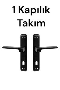 Kapı Kolu Aynalı Oda-Wc Siyah Anka