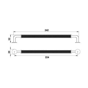 Hafele Mobilya Kulpu Aron 224mm Mat Siyah