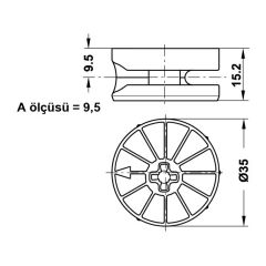 Hafele Maxifix-E Gövde PZ3 18mm (10 Adet), Nikel Kaplama