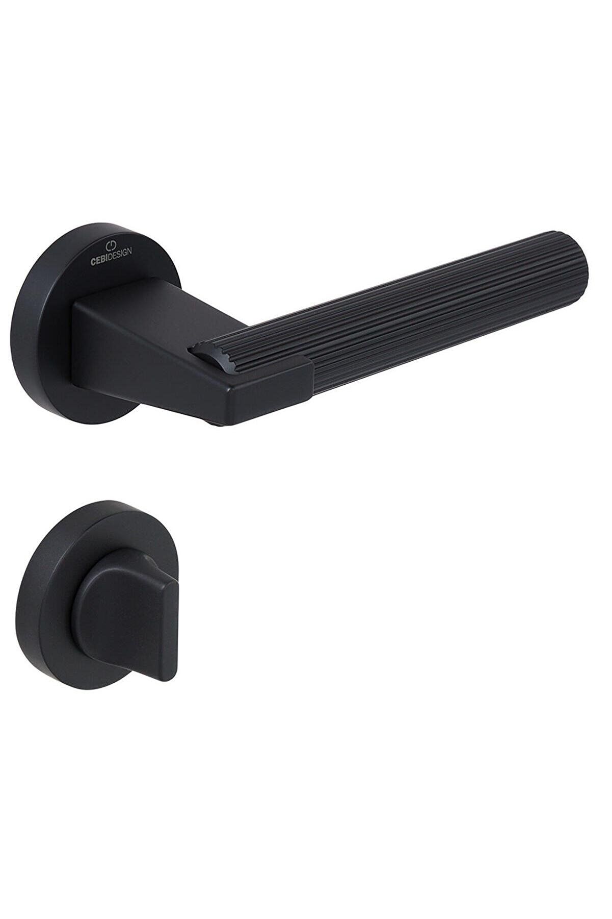 Çebi Kapı Kolu A5184-30 Mp24 Dora Çizgili Siyah Kapı Kolu WC