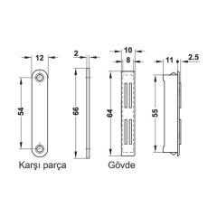 Hafele Mıknatıs Gövde 8 kg 11x10x64mm