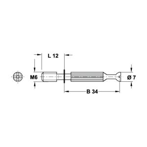 Hafele Minifix Mil 34/M6/12mm (100 Adet), Galvaniz