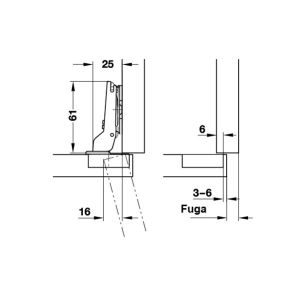 Hafele DP Tas Menteşe Ydb 48/6 Dbl.10mm Yvşlt.