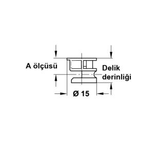 Hafele Minifix Faturasız Gövde 15/16mm (100 Adet), Nikel