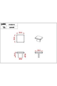 Çebi Kulp A1106 Siyah - 16-32CM ve Düğme Kulp Düğme