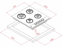 Teka GBE 64002 KBC Beyaz Ankastre Ocak