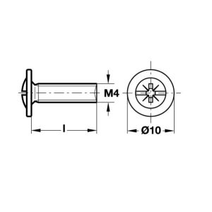 Hafele Kulp Vidası M4x40mm (100 Adet), Galvaniz