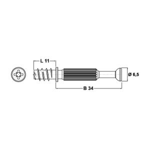 Hafele Minifix Mil 34/5/11mm (100 Adet), Galvaniz