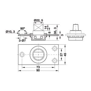 Hafele Pivot Mekanizma 1200mm 120 Kg Mat Paslanmaz Çelik Renk
