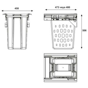 Hafele Çamaşır Sepeti Laundry 450 mm Beyaz