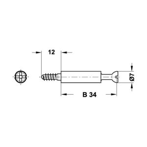 Hafele Minifix Mil 34/3,8/12mm (100 Adet), Ham