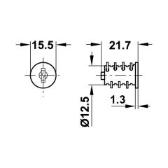 Hafele Symo Silindir Göbeği HS 3 SH 0751-0800 (50 Adet)