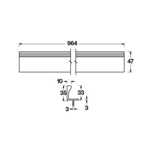 Hafele Profil Kulp Loop 964mm Parlak Krom