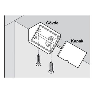 Hafele Ready Plastik Köşe Bağlantısı 44mm (100 Adet), Kahve
