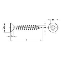 Hafele Matkap Uçlu Havşa Başlı Vida Gal.3,9X16mm