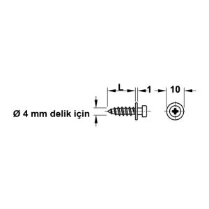 Hafele Modular Raf Bağlantı Vidası 4/12,5mm (100 Adet)