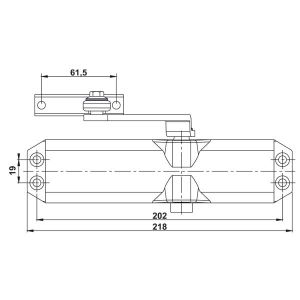 Hafele DC401 Sabitlemeli Kapı Kapatıcı EN 2-4, Gümüş Renk