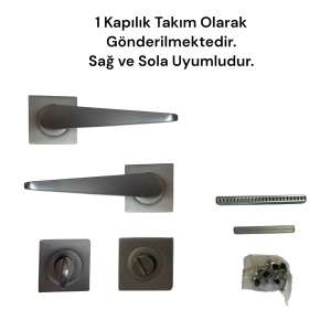 Kapı Kolu Zara Rozetli Kapı Kolu Antrasit Kapı Kolu