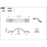 Çebi Kulp A326 MP14 Antik Gümüş 96MM-160MM Kulp 96 MM