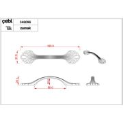Çebi Kulp A346 MP32 Antik Antrasit 16MM-96MM Kulp 96 MM