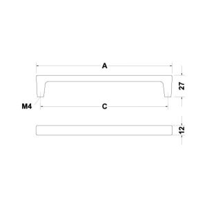Hafele Mobilya Kulpu H2125 128mm Mat Paslanmaz Çelik