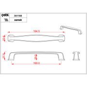 Çebi Kulp A351 MP32 Antik Antrasit 25MM-96MM-160M Kulp 96 MM