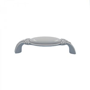 Giusti Kulp Seramik Metal Gümüş - Beyaz 96mm Dolap Kulpu GI.M68.00.00.096.V4G