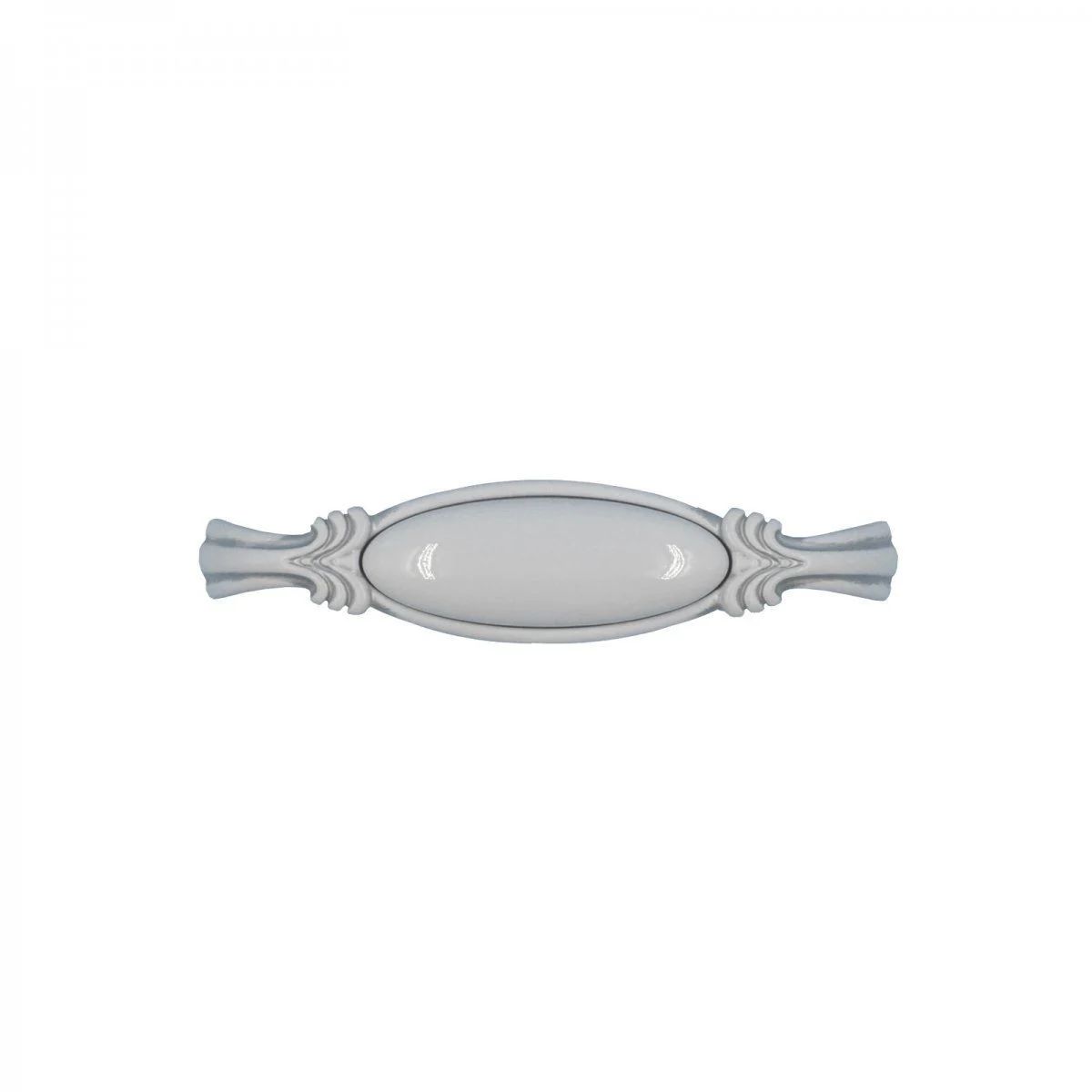 Giusti Kulp Seramik Metal Gümüş - Beyaz 128MM Dolap Kulpu GI.M78.00.00.128.V4G