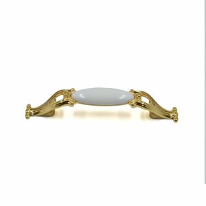 Giusti Kulp Seramik Metal Altın - Beyaz 96mm Dolap Kulpu GI.M81.00.00.096.GLG