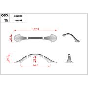 Çebi Kulp A352 MP10 Eskitme Sarı 32MM-96MM-128MM Kulp 32MM