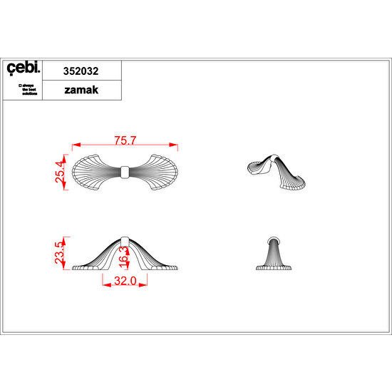 Çebi kulp A352 MP24 Siyah 32MM-96MM-128MM Kulp