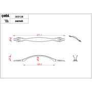 Çebi Kulp A353 MP10 Eskitme Sarı 16MM-96MM-128MM Kulp 96 MM