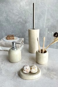 Primanova Fyort 4'Lü Banyo Seti (Klozet Fırça, Sıvı Sabunluk, Katı Sabunluk, Diş Fırçalık)