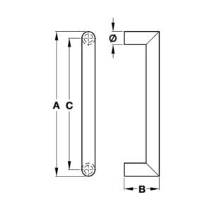 Hafele Çekme Kol Alfonso 22cm Mat Paslanmaz Çelik