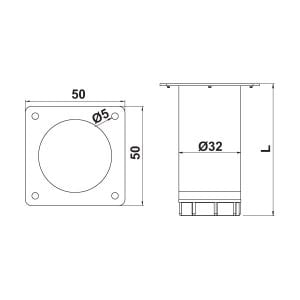Hafele Mobilya Ayağı Dia 32 Ral9006 200mm Gri Renk