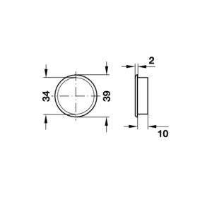 Hafele Karşılık Halkası Yuvarlak Beyaz 39mm