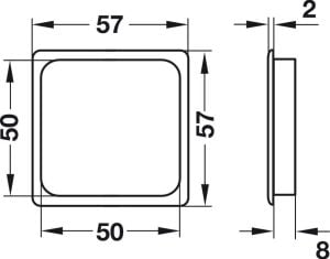 Hafele Havalandırma Menfezi Plastik 57x57mm, Parlak Krom Renk