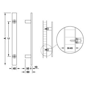 Hafele Çekme Kol Cosimo  450mm Antik Bronz