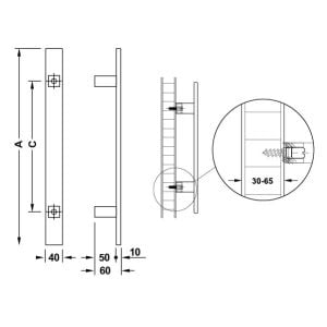 Hafele Çekme Kol Cosimo 1200mm Paslanmaz Çelik