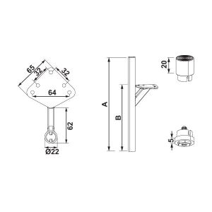 Hafele Lungo Mobilya Ayağı, Parlak Rose 140 mm