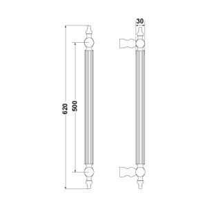 Hafele Çekme Kol Calisto 500mm Antik Bronz