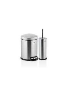 Smart Banyo Pedallı Çöp Kovası 5 Lt ve WC Fırça Seti İnox