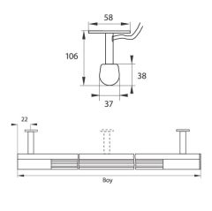 Hafele Işıklı Askı Borusu 230V/13W/750mm