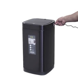 Eko Sensörlü Kare Çöp Siyah 6L