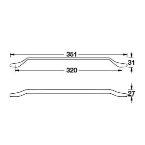 Hafele Mobilya Kulpu Passo 320mm Parlak Krom