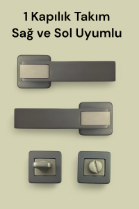 Sofuoğlu Asude Modern Kapı Kolu Oda-Wc-Yale Antrasit